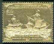 Easdale 1992 Columbus 500th Anniversary Â£10 (Buffeting the Trade Winds) embossed in 22k gold foil unmounted mint