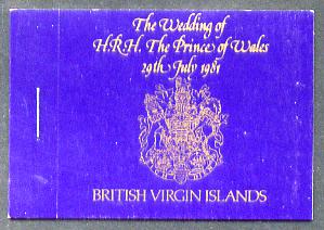 Booklet - British Virgin Islands 1981 Royal Wedding booklet complete & pristine SG SB1