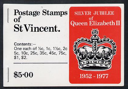 Booklet - St Vincent 1977 Silver Jubilee Booklet containing SG 515a, 519a & 523a, booklet SG SB5