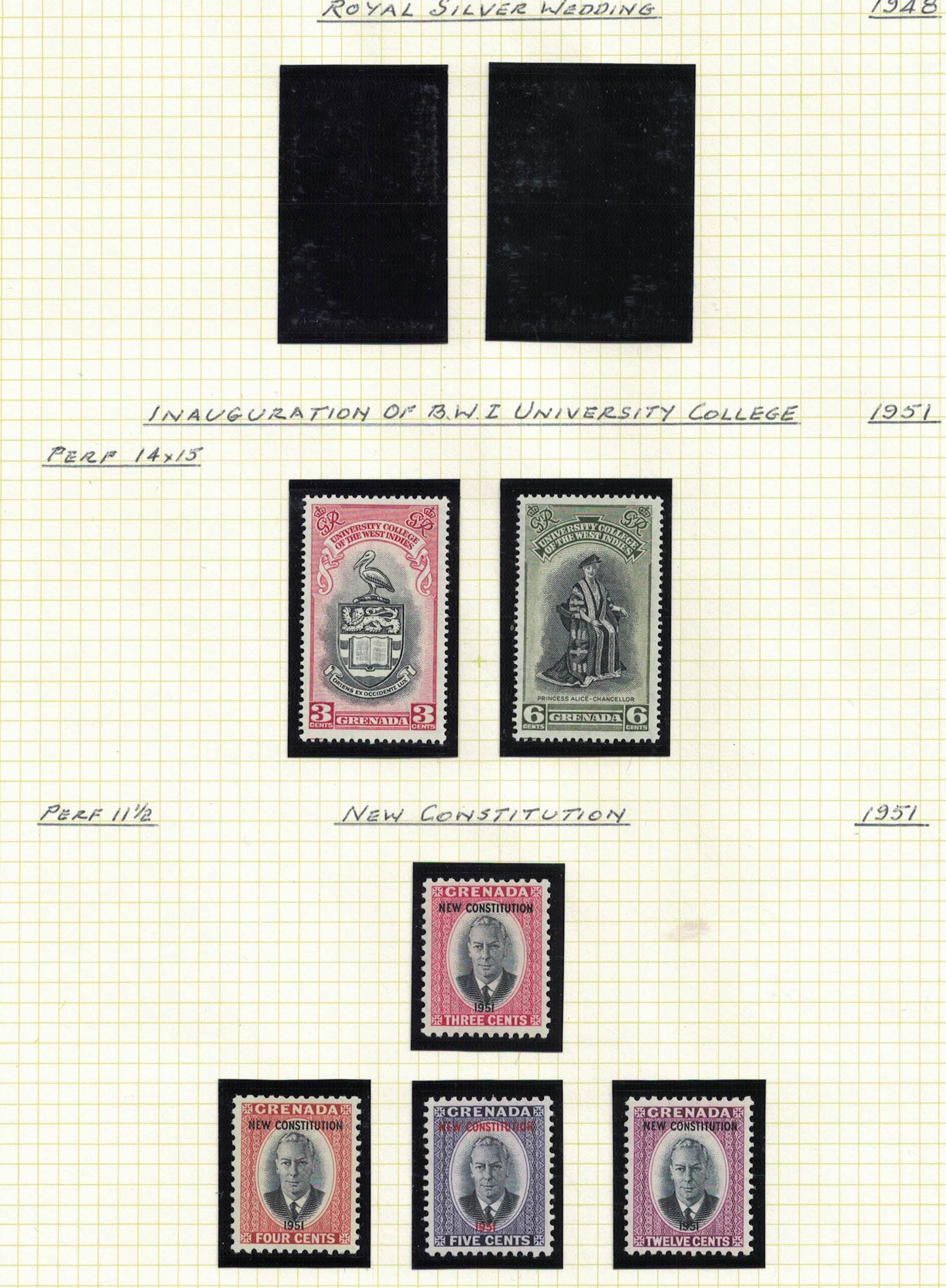 1937 Grenada KGVI Semi Specialised Selection.