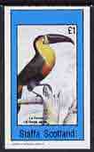 Staffa 1982 Birds #20 (Toucan) imperf souvenir sheet (Â£1 value)  unmounted mint