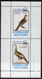 Eynhallow 1982 Birds #11 (Turkey & Turtle Dove) perf,set of 2 values (40p & 60p) unmounted mint
