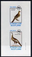 Eynhallow 1982 Birds #11 (Turkey & Turtle Dove) imperf,set of 2 values (40p & 60p) unmounted mint