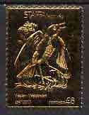 Staffa 1976 Western Meadowlark (Male) Â£8 value perforated & embossed in 23 carat gold foil unmounted mint (Rosen 285a)