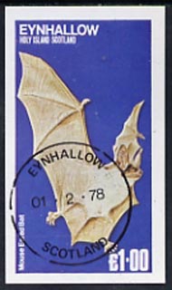 Eynhallow 1978 Mouse Eared Bat imperf souvenir sheet (Â£1 value) cto used
