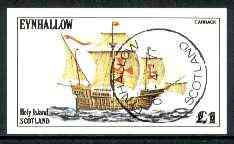 Eynhallow 1977 Sailing Ships (Garrack) imperf souvenir sheet (Â£1 value) cto used