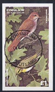 Eynhallow 1977 Wood Warbler imperf souvenir sheet (Â£1 value) cto used