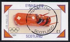 Eynhallow 1984 Los Angeles Olympic Games (Bob Sled) imperf souvenir sheet (Â£1 value) cto used