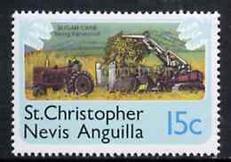 St Kitts-Nevis 1978 Sugar Cane Harvesting 15c from Pictorial def set, SG 397 unmounted mint