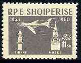 Albania 1960 Tirana-Moscow Jet Air Service 11L50 grey unmounted mint, Mi 614