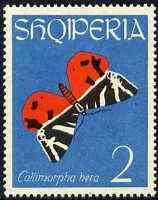 Albania 1963 Euplagia quadripunctaria 2L from Butterflies & Moths set unmounted mint, Mi 774