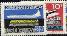 Uruguay 1969 Parcel Post set of 2 (Caravelle & Motor Coach) SG P1397-98 unmounted mint*
