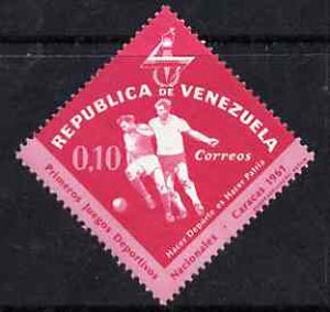 Venezuela 1962 Football 10c from National Games Diamond shaped set, SG 1741 unmounted mint