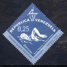 Venezuela 1962 Swimming 25c from National Games Diamond shaped set, SG 1742 unmounted mint