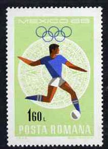 Rumania 1968 Football 1b60 unmounted mint from Mexico Olympics set, SG 3581, Mi 2704*