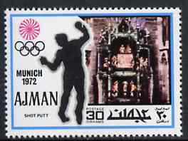 Ajman 1971 Shot Putt 30dh from Munich Olympics perf set of 20, Mi 738 unmounted mint