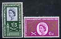 GB Great Britain 1961 Seventh Commonwealth Parliamentary Conference unmounted mint set of 2, SG 629-30