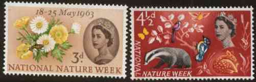 GB Great Britain 1963 Nature Week set of 2 (ordinary) unmounted mint SG 637-38