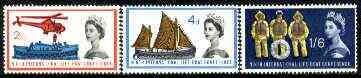 GB Great Britain 1963 Lifeboat Conference unmounted mint set of 3 (phosphor) SG 639p-41p