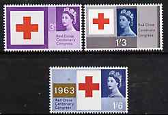 GB Great Britain 1963 Red Cross unmounted mint set of 3 (ordinary) SG 642-44
