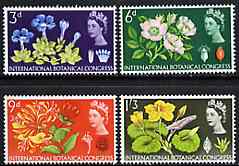 GB Great Britain 1964 Botanical Conference unmounted mint set of 4 (phosphor) SG 655p-58p