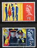 GB Great Britain 1965 Salvation Army Centenary unmounted mint set of 2 (phosphor) SG 665-66p