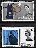 GB Great Britain 1965 Joseph Lister's Discovery of Antiseptic Surgery unmounted mint set of 2 (phosphor) SG 667p-68p