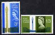 GB Great Britain 1965 Post Office Tower unmounted mint set of 2 (ordinary) SG 679-80