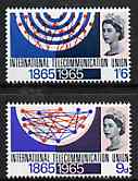 GB Great Britain 1965 ITU Centenary unmounted mint set of 2 (ordinary) SG 683-84