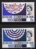 GB Great Britain 1965 ITU Centenary unmounted mint set of 2 (phosphor) SG 683-84p