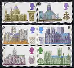 GB Great Britain 1969 British Architecture - Cathedrals unmounted mint set of 6, SG 796-801