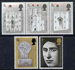 GB Great Britain 1969 Investiture of Prince of Wales unmounted mint set of 5, SG 802-06