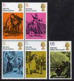 GB Great Britain 1970 Literary Anniversaries - Charles Dickens & William Wordsworth unmounted mint set of 5 SG 824-28
