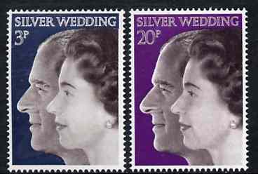 GB Great Britain 1972 Royal Silver Wedding set of 2 unmounted mint, SG 916-17