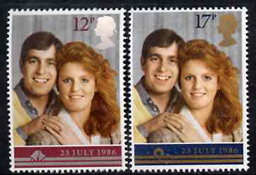 GB Great Britain 1986 Royal Wedding set of 2 unmounted mint, SG 1333-34