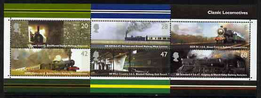 GB Great Britain 2004 Classic Locomotives perf m/sheet containing complete set of 6 unmounted mint SG MS 2423