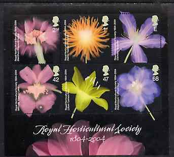 GB Great Britain 2004 Royal Horticultural Society Bicentenary (Flowers) perf m/sheet unmounted mint