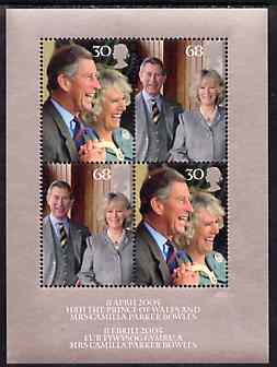 GB Great Britain 2005 Royal Wedding (Charles & Camilla) perf m/sheet containing 2 sets of 2 values unmounted mint