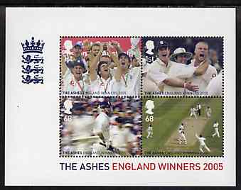 GB Great Britain 2005 Cricket - England Winners of the Ashes perf m/sheet unmounted mint