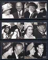 GB Great Britain 2007 Diamond Wedding Anniversary perf set of 6 (3 se-tenant pairs) unmounted mint SG 2780-85