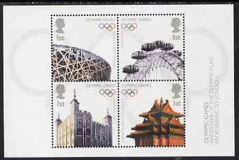 GB Great Britain 2008 Olympic Games Handover m/sheet unmounted mint SG MS 2861