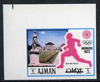 Ajman 1971 800 metres 1dh from Munich Olympics imperf set of 20, Mi 726B unmounted mint