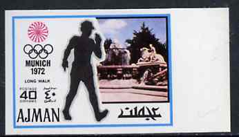 Ajman 1971 Walk 40dh from Munich Olympics imperf set of 20 unmounted mint, Mi 740B