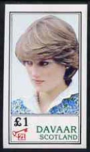 Davaar Island 1982 Princess Di's 21st Birthday imperf souvenir sheet (£1 value) unmounted mint