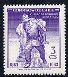 Chile 1963 Santiago Fire Brigade 3c (Postage) unmounted mint SG 547, Mi 622*