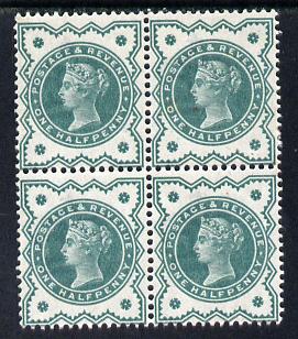 GB Great Britain 1900 QV 1/2d blue-green block of 4 mounted mint SG213