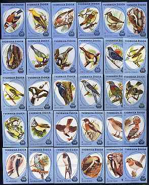 Match Box Labels - complete set of 30 Birds, superb unused condition (Yugoslavian Drava series)