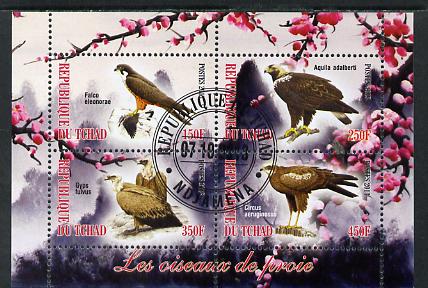 Chad 2013 Birds of Prey perf sheetlet containing 4 values fine cto used