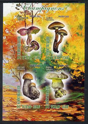 Chad 2013 Fungi #3 imperf sheetlet containing 4 values unmounted mint