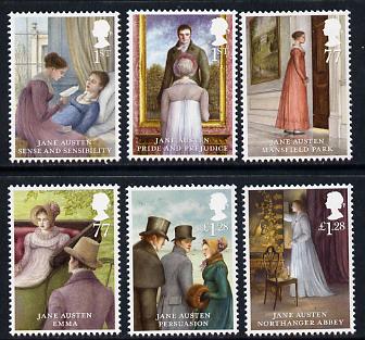 Great Britain 2013 Jane Austin set of 6 unmounted mint 